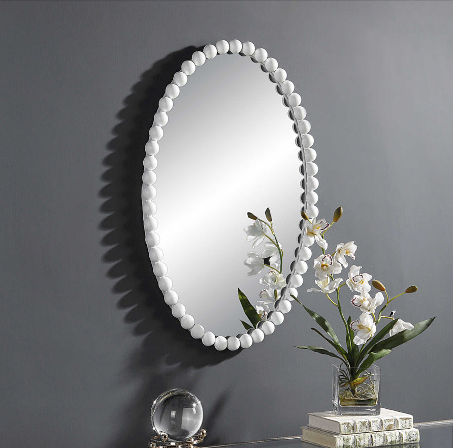 SENA OVAL MIRROR WHITE