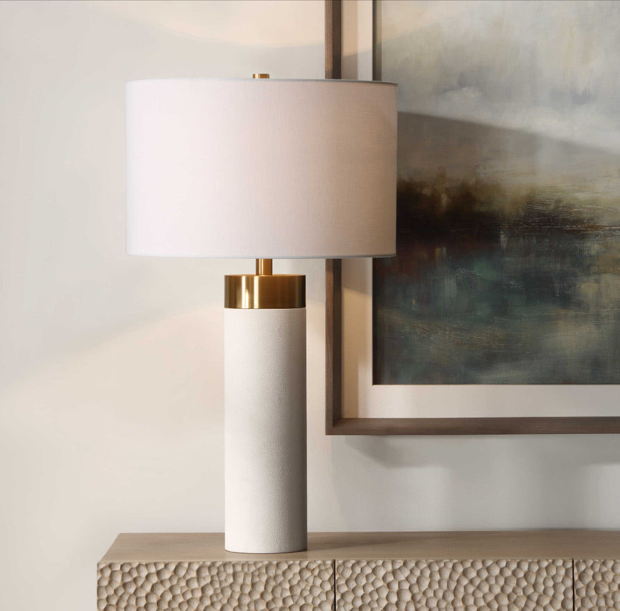 FAUX SHAGREEN LAMP