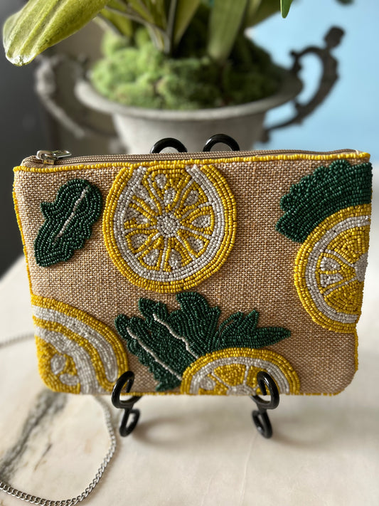 BEDAZZLED LEMONS CLUTCH / PURSE