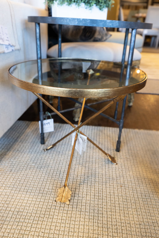 CUPIDS ARROW GLASS TOP TABLE