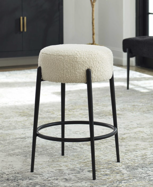 AVERY PLUSH COUNTER STOOL / BLACK