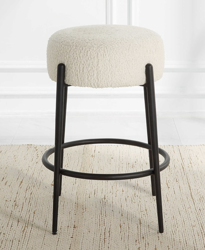 AVERY PLUSH COUNTER STOOL / BLACK