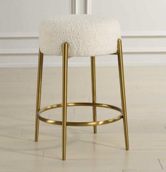 AVERY PLUSH COUNTER STOOL / GOLD